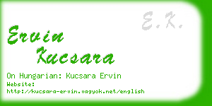 ervin kucsara business card